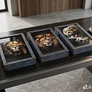 Нарды под стеклом «Лев» в подарок — фотография 1