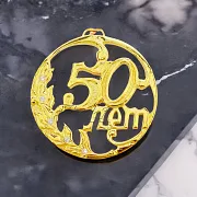 Ручная работа: Юбилейная медаль «50 лет» с фианитом — фотография 1