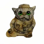Скульптура «Кот с мешком» из камня — красивый подарок — фотография 3