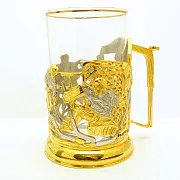 Латунный подстаканник «Хоккей» в подарок — фотография 2