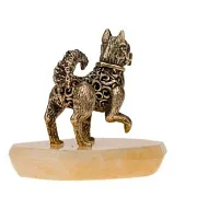 Ручная работа: Бронзовая фигурка «Ажурная собака» на ониксе — фотография 3