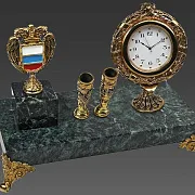 Часы «Элина» с гербом ФСО и подставками — красивый подарок — фотография 2