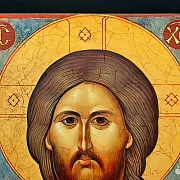 Икона "Христос Вседержитель" дерево, ручная работа — оригинальный подарок — фотография 3