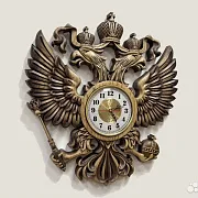 Резные часы с гербом РФ из ясеня — оригинальный подарок — фотография 2
