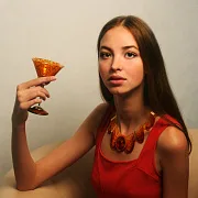 Бокал для мартини из камня (янтарь) — красивый подарок — фотография 4