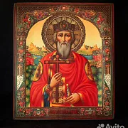 Икона деревянная "Святой князь Владимир" — красивый подарок — фотография 1