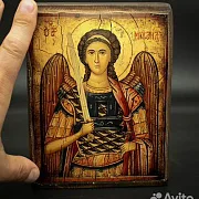 Икона Архангел Михаил на массивной доске — красивый подарок — фотография 1