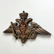 Резной герб ВС РФ из бука, 40×63 см — необычный подарок — фотография 3