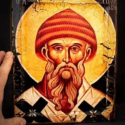 На память: Икона авторская "Св. Спиридон Тримифунтский" — фотография 2