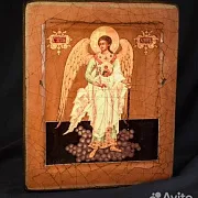 Икона деревянная "Ангел Хранитель" — необычный подарок — фотография 1