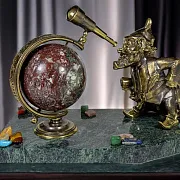 Фигурка «Гном-астроном» на змеевике — оригинальный подарок — фотография 1