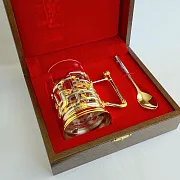 Латунный подстаканник «Трубопровод» — оригинальный подарок — фотография 3