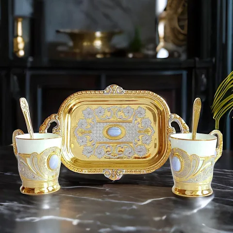Кофейная пара из фарфора с агатом. Златоуст — необычный подарок